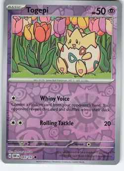 Togepi 083/197 Common Reverse Holo SV03: Obsidian Flames NM Pokemon - Image 1