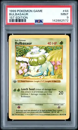 1999 POKEMON BASE SET 1ST EDITION #44 BULBASAUR PSA 9 - Image 1