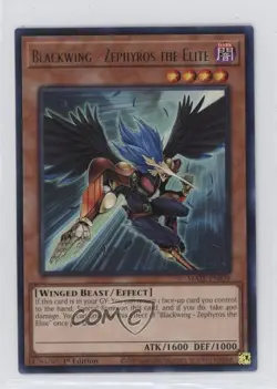 Blackwing - Zephyros the Elite 1st Ed. YuGiOh Maze of Memories #MAZE-EN039 - Image 1