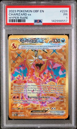 PSA 1 PR 2023 Pokemon Obsidian Flames Charizard EX Hyper Rare 228/197 - Image 1