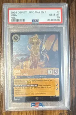 Ravensburger Disney Lorcana Kida Protector of Atlantis 7/204 Cold Foil PSA 10 - Image 1
