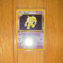 Pokemon 1st Edition Hypno Fossil Set Holo Card 8/62 English 1999 Vintage - Image 1