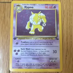 Pokemon 1st Edition Hypno Fossil Set Holo Card 8/62 English 1999 Vintage - Image 4