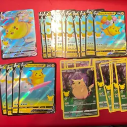 Pokemon Celebrations Pikachu Cards Lot of 28 Cards Surfing & Flying Pikachu V - Image 1
