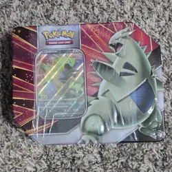 2021 Pokemon Trading Card Game Tyranitar V Strikers Tin Sealed 5 Packs - Image 1