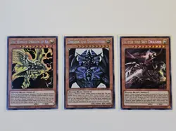 PRISMATIC SECRET RARE Egyptian God Cards Obelisk+Slifer+Ra Set TN19-EN009 Yugioh - Image 1