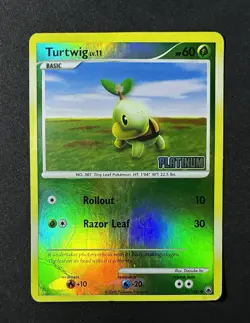 Pokemon Turtwig Promo Reverse Holo 077/100 Platinum Basic Card English - Image 1