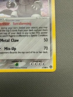 Aggron Holo Rare 1/108 ex Power Keepers Pokemon Card - Image 4