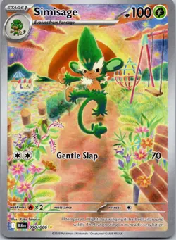 Simisage 090/086 NM Pokemon Card TCG Black Bolt IR Illustration Rare - Image 1
