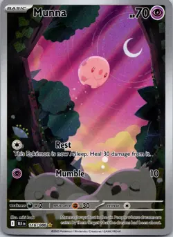 Munna 116/086 NM Pokemon Card TCG Black Bolt IR Illustration Rare - Image 1