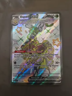 Pokemon TCG Espathra ex Scarlet & Violet: Paldean Fates 214/091 LP - Image 3