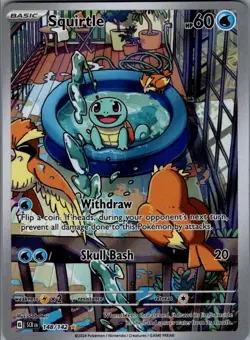 Pokemon TCG Squirtle Stellar Crown Scarlet & Violet Illustration Rare 148/142 - Image 1