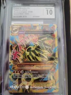 2015 POKEMON XY ANCIENT ORIGINS 97 FULL ART/ PRIMAL GROUDON EX CGC 10 TCG - Image 1