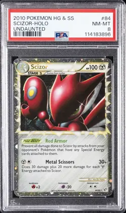 2010 POKEMON HEARTGOLD & SOULSILVER UNDAUNTED #84 SCIZOR-HOLO PSA 8 - Image 1