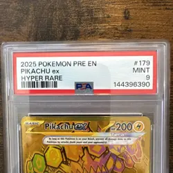 2025 POKEMON PRE EN-PRISMATIC EVOLUTIONS HYPER RARE #179 PIKACHU EX PSA 9 - Image 2