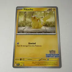Pokemon TCG Pikachu 214 Sv Scarlet & Violet Illustration Contest 2024 Promo NM - Image 1