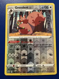 Pokemon Chilling Reign - Greedent 128/198 Reverse Holo - Image 1