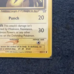 Pokemon TCG Electabuzz 33/111 Neo Genesis Vintage LP - Image 3