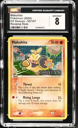 Pokemon TCG GRADED 2005 Makuhita 65/107 Pop Series C NM/M 8 ENG - Image 1