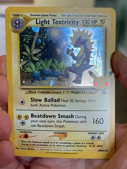 POKEMON LIGHT TOXTRICITY SWSH137 PROMO BLACK STAR COSMOS HOLO HD SWIRL NM PICS - Image 1