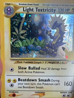 POKEMON LIGHT TOXTRICITY SWSH137 PROMO BLACK STAR COSMOS HOLO HD SWIRL NM PICS - Image 4