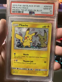 2019 Pokemon Sun & Moon Black Star Promo Pikachu Holo #SM162 PSA 10 Gem Mint - Image 1