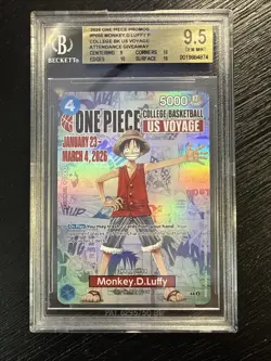 2026 One Piece Monkey D. Luffy College Basketball US VOYAGE Promo Card BGS 9.5 - Image 1