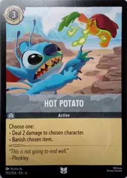 195/204 HOT POTATO AZURITE SEA UNCOMMON DISNEY LORCANA CARD - Image 1