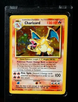 POKEMON CHARIZARD Vintage TCG 1996 Charizard Base Set HOLO Card #004/102 - Image 1
