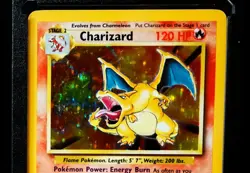 POKEMON CHARIZARD Vintage TCG 1996 Charizard Base Set HOLO Card #004/102 - Image 2