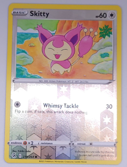 2021 Skitty #210/264 SWSH Fusion Strike Pokemon Reverse Holo Common Card - Image 1