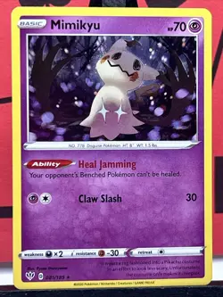 Mimikyu 081/189 Cosmos Holo Rare Darkness Ablaze Pokemon Card SWIRL - Image 3