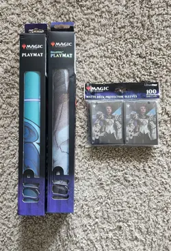 Ultea Pro Magic The Gathering HOLOFOIL Playmat - 2 Mats & 100 Protector Sleeves - Image 1