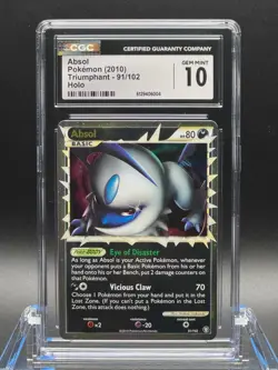 CGC 10 GEM MINT 💎 - Absol (Prime) 91/102 Triumphant Holo - 2010 Pokemon - Image 1