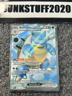Pokemon TCG Blastoise EX Full Art 184/165 Scarlet Violet 151 Full art 2023 holo - Image 1