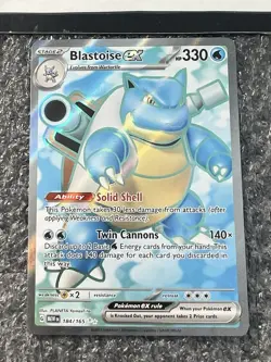 Pokemon TCG Blastoise EX Full Art 184/165 Scarlet Violet 151 Full art 2023 holo - Image 2
