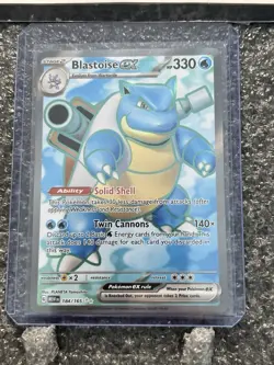 Pokemon TCG Blastoise EX Full Art 184/165 Scarlet Violet 151 Full art 2023 holo - Image 4