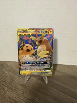Pokemon Raichu & Alolan Raichu GX 54/236 Unified Minds Ultra Rare TAG TEAM Holo - Image 1