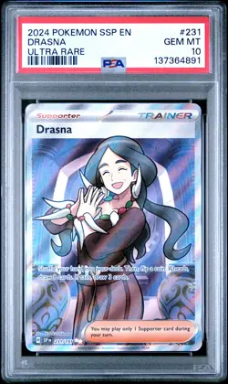 2024 POKEMON SSP EN-SURGING SPARKS ULTRA RARE #231 DRASNA PSA 10 - Image 1