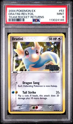 2004 POKEMON EX TEAM ROCKET RETURNS DRATINI #53 REVERSE PSA 9 MINT #113024146 - Image 1