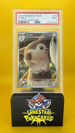 Pokemon Furret 168/159 Illustration Rare Holo PSA 9 Sv09 Journey Together 2025 - Image 1