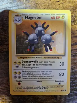 Pokemon [GERMAN] Magneton Base Set 9/102 Unlimited Holo Rare NM Nice! - Image 2