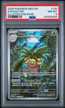 2025 POKEMON MEG EN-MEGA EVOLUTION ILLUSTRATION RARE #135 EXEGGUTOR PSA 8 NM tcg - Image 1