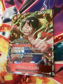 One Piece Card Game Monkey.D.Luffy Store Tournament Winner Card Near Mint - Image 1