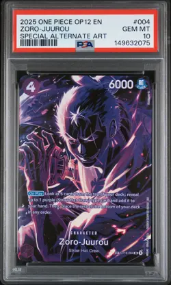 Zoro-Juurou ST18-004 One Piece OP12 Legacy Of The Master SP #004 Alt Art PSA 10 - Image 1