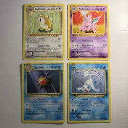 4x Pokemon Evolutions Card Lot - Nidorino, Starmie, Seel, Raticate NM/LP - Image 1