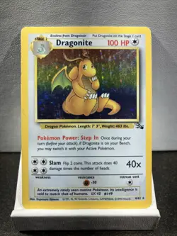 Pokemon Dark Dragonite Holo Rare TCG Card Fossil - Image 1