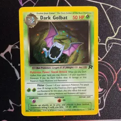 Dark Golbat 7/82 Holo Team Rocket Pokemon Card WOTC LP EXCELLENT SWIRL RARE ENG - Image 1