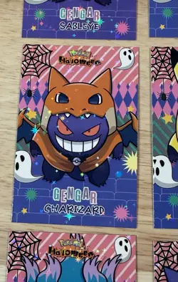 Gengar Poncho Pokemon HALLOWEN Card Database SET Star Holo (9 Cards) - Image 3