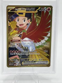 Pokemon 2025 Destined Rivals Ethan's Ho-Oh EX Hyper Rare Card 239/182 PSA 9 - Image 2